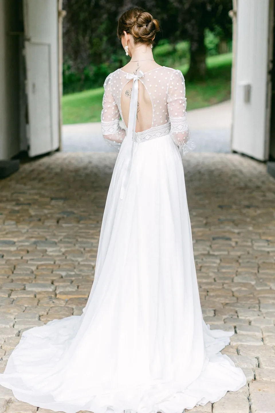 Robe de mariée faite main par la créatrice italienne Nadia Manzato