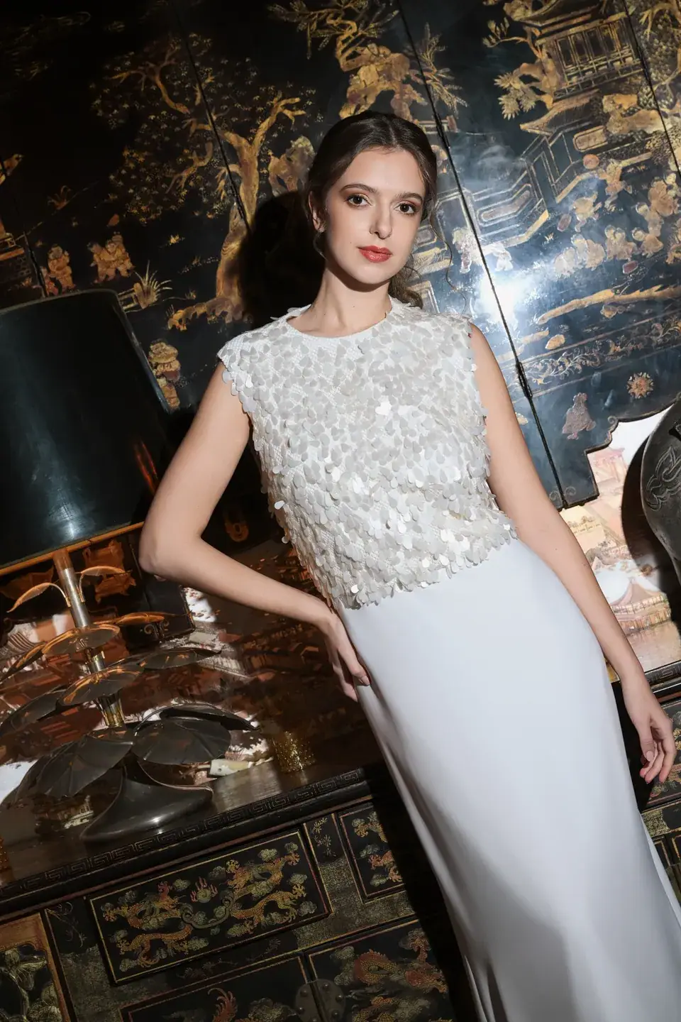 Wedding party dress for the evening celebration
